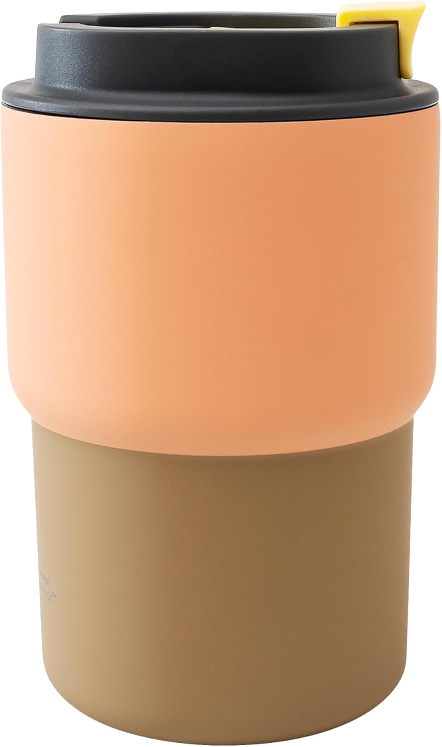 asobu Ultimate Stainless Steel Ceramic Inner Coating Coffee Mug with Double Walled Copper Lining Insulation, 12 Ounces (Peach)