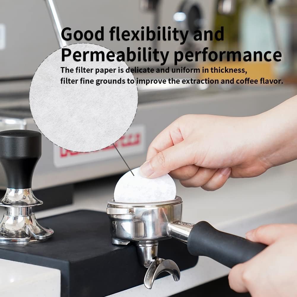 watchget 58mm Espresso Paper Filters - 500 Pcs Disposable Coffee Filter Papers for Espresso Machines, Puck Screen, Compatible with 58mm Portafilter Baskets