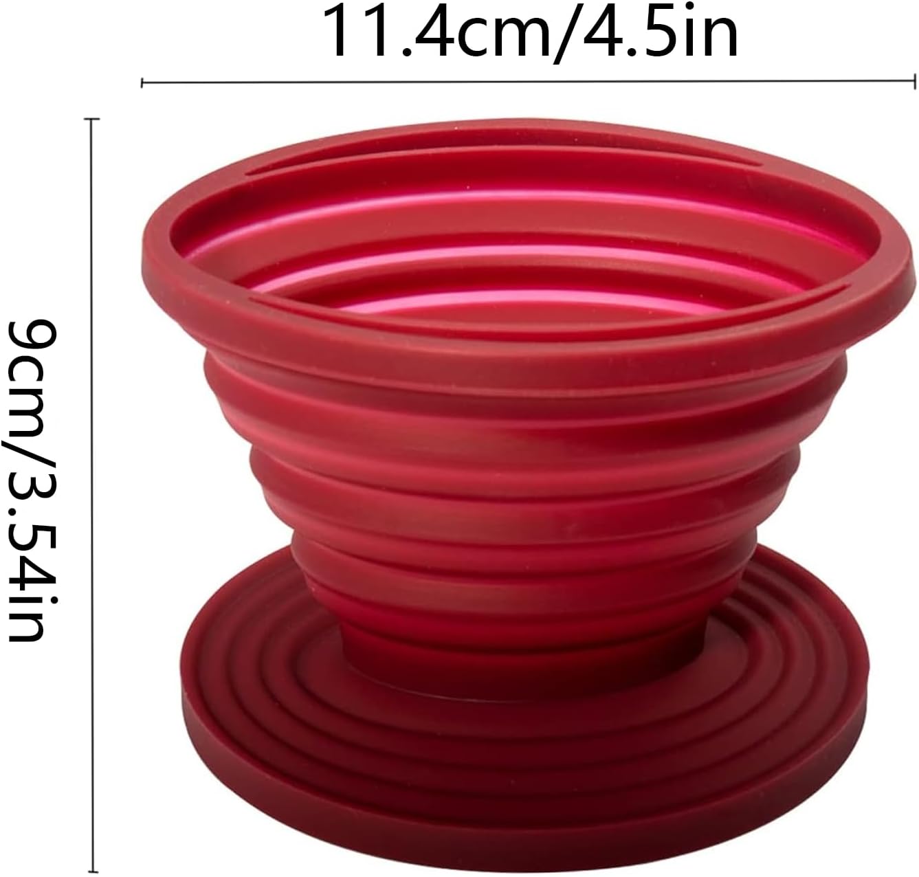 Collapsible Coffee Maker Filter, Reusable Coffee Dripper, Rubber Coffee Maker with 5Pcs Paper Filters, for Home, Camping, Travel, Office