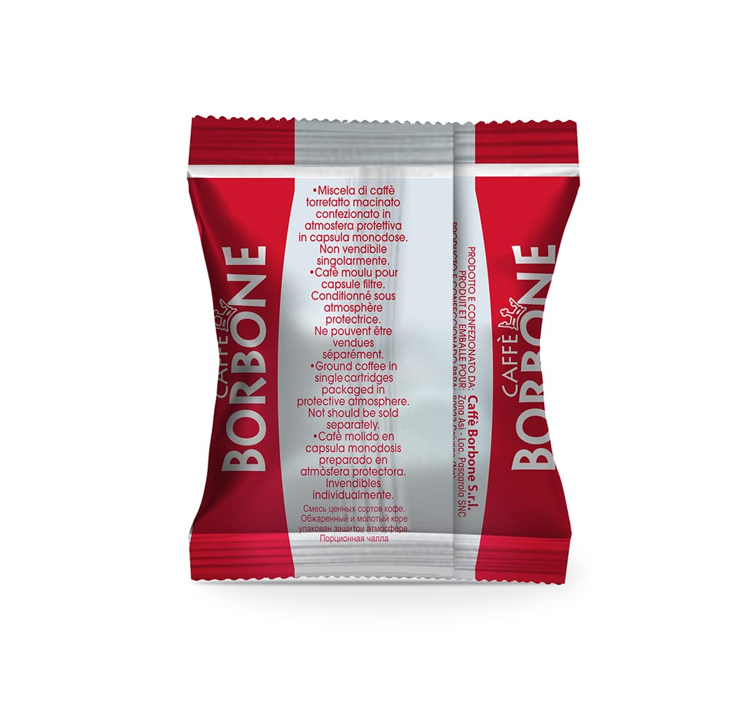 Caffe Borbone Nespresso Compatible Coffee Pods, Red Blend, Medium Roast, Premium Robusta Blend, Strong and Creamy - NOT compatible with Vertuo - 100 Count