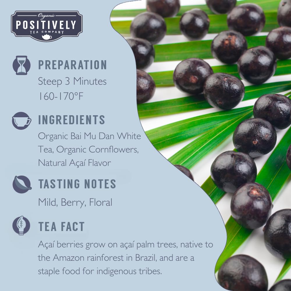 Organic Positively Tea Company, White Tea Sampler, Loose Leaf, 4 Ounce, 3 Pack