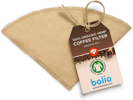 Organic Hemp Reusable Coffee Filter (1, No.4 Cone)