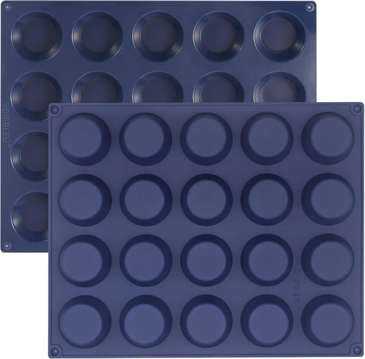 Silicone Tart Mold for Baking, Mini Tart Pan, 2 Inch Mini Pie Pans for Mince Pie, Fruit Pie, Blue(2, 2 INCH)