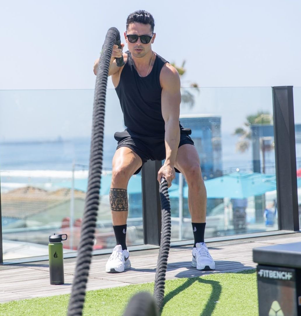 HYDRO CELL Stainless Steel Insulated Water Bottle with Straw - For Cold & Hot Drinks - Metal Vacuum Flask with Screw Cap and Modern Leakproof Sport Thermos for Adults (Army/Black 24oz)