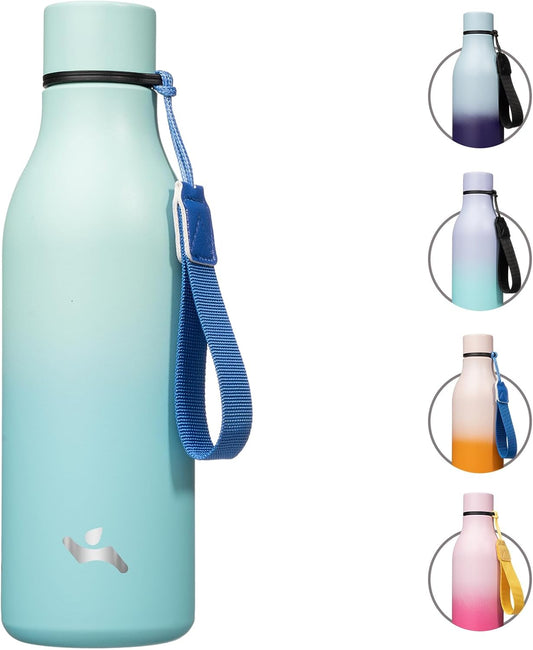 Insulated Water Bottle with Strap,18 oz Double Wall Stainless Steel Vacuum Bottles Metal Water Flask,Mint