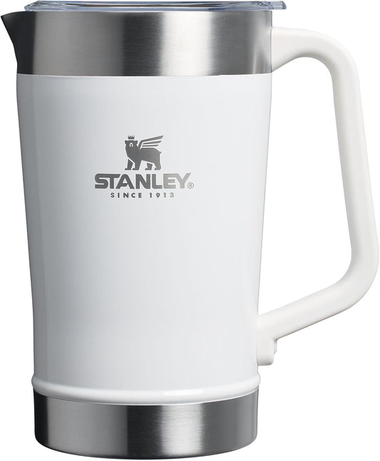 Stanley Stay-Chill Pitcher 64 oz | Cold Water, Beer, and Drink Pitcher with Lid | Large Capacity Durable Beverage Container with Handle | Insulated Stainless Steel | BPA-Free | Frost Gloss