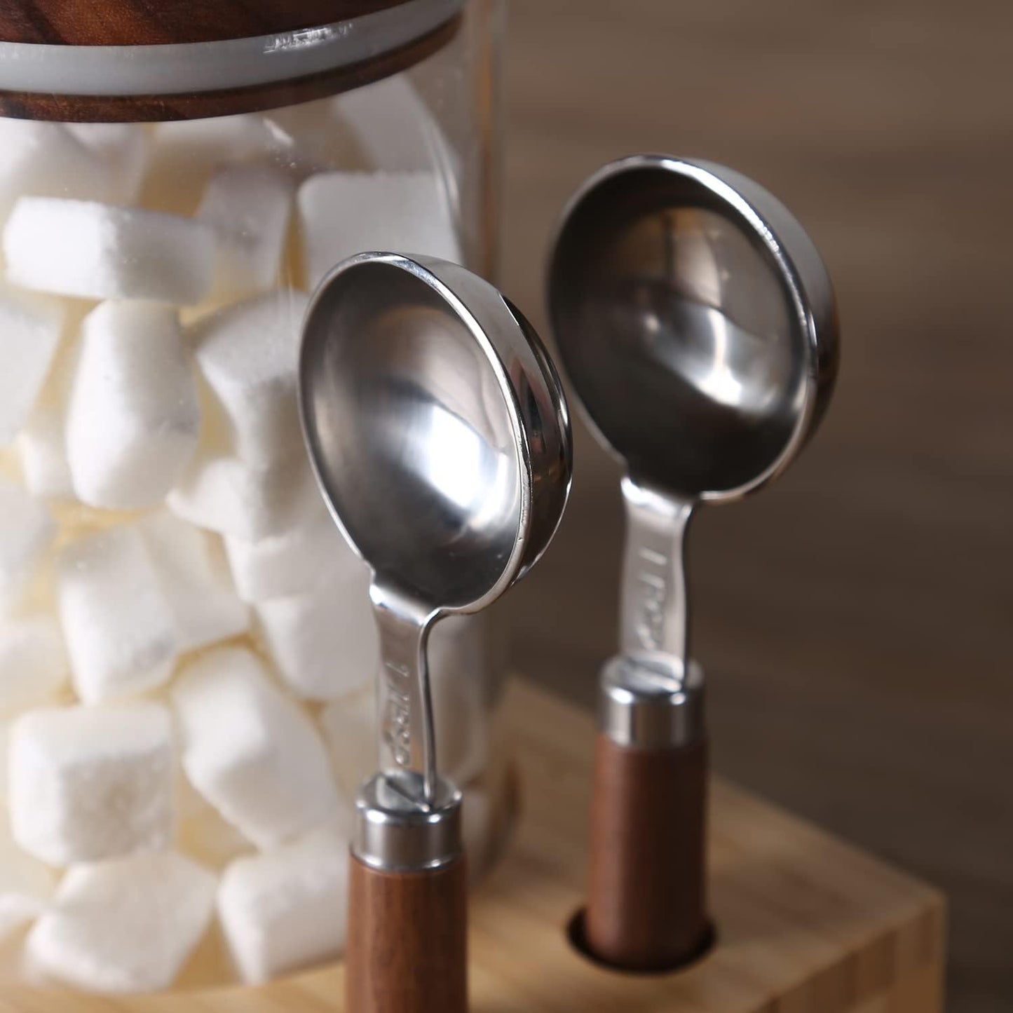 KKC HOME ACCENTS Air Tight Glass Coffee Tea Containers with Spoons for Coffee Beans,Loose Tea,Ground Coffee,Matcha,Glass Canisters with Airtight Lids and Scoops,39 Fl oz