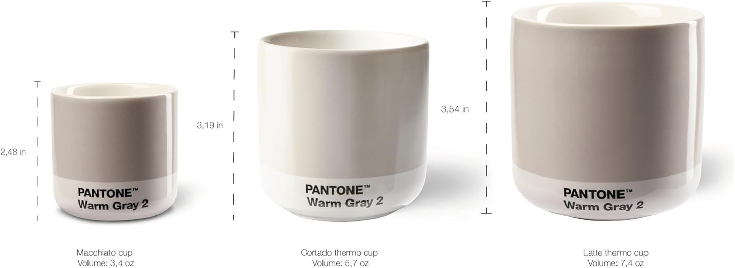 Copenhagen Design Pantone Latte Cup - Double Wall Thermo - Cappuccino Handleless Mug - 7.44oz/220ml, Brown 2322
