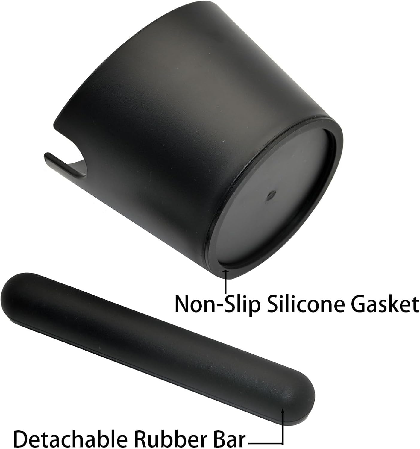 6.3 inch Large Espresso Knock Box Silicone coffee Tamper Mat Espresso Machine Accessories Set of 2 with Removable Knock Bar and Anti-Slip Base for Home Office Barista Tools for Bar Shop