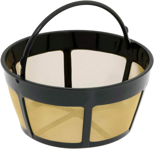 NRP Gold-tone 10cup Mesh Bottom Permanent Coffee Filter Replacement for Drip Coffeemaker Cuisinart GTF-B, Mr coffee & More