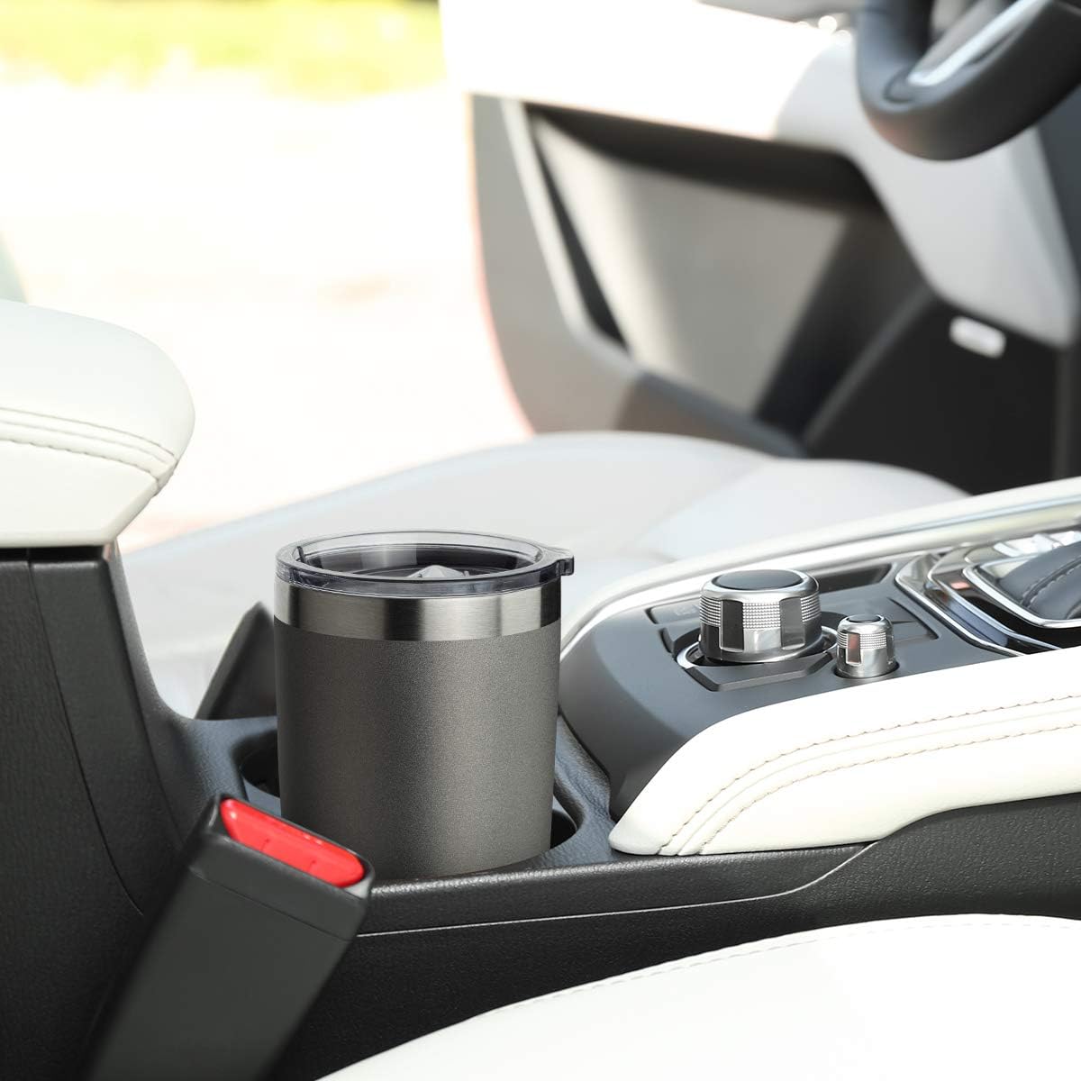 COMOOO 20oz Double Wall Vacuum Insulated Travel Mug, Stainless Steel Tumbler with Lid, Durable Powder Coated Insulated Coffee Cup for Cold & Hot Drinks (Cold Grey, 6 Pack)