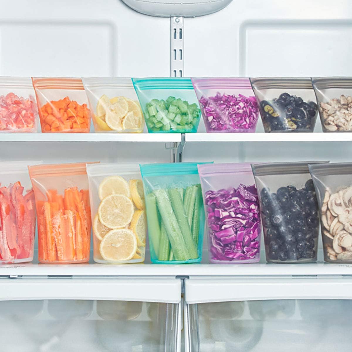 Zip Top Reusable Food Storage Bags | Short Cup [Lavender] | Silicone Meal Prep Container | Microwave, Dishwasher and Freezer Safe | Made in the USA