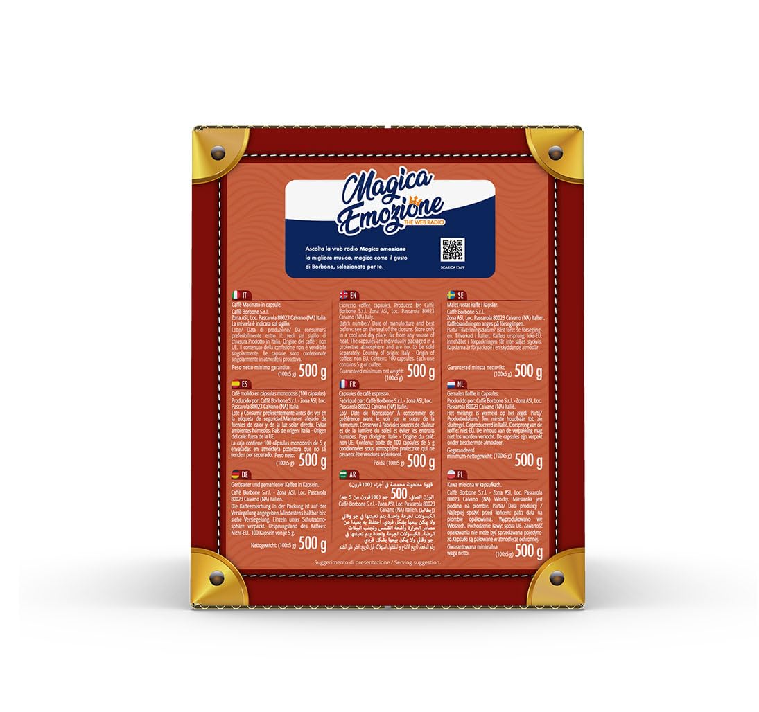 Caffe Borbone Nespresso Compatible Coffee Pods, DEK Blend Decaffeinated, Medium Roast, Decaf Espresso - NOT compatible with Vertuo - 100 Count