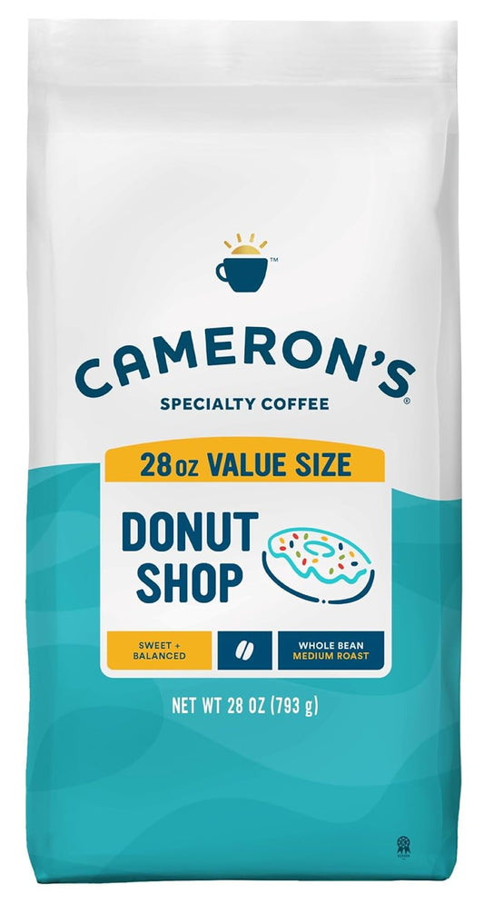 Cameron's Coffee Roasted Whole Bean Coffee, Donut Shop, 28 Ounce