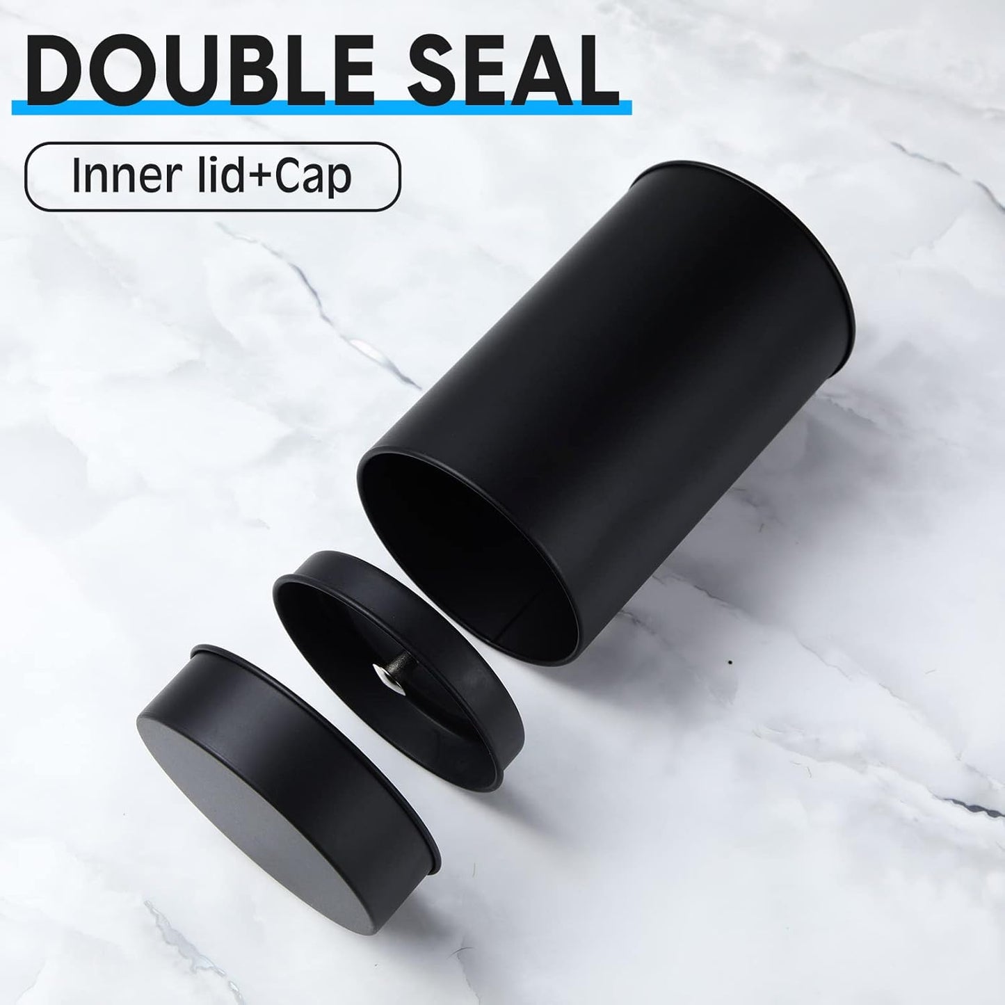 Zopeal 6 Pack Metal Tea Tin Canister with Airtight Double Lids 16 oz Round Tin Can with Lid Double Sealed Small Kitchen Container for Loose Tea Storage Coffee Sugar Candy Herbs and Spices