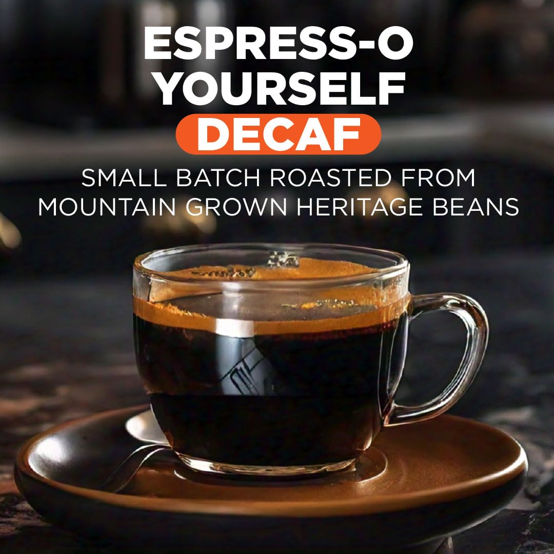 Maud's Decaf Espresso Roast Coffee Pods, 36 ct, Decaffeinated Dark Roast Recyclable Single Serve Pods – 100% Arabica Coffee, Compatible with Keurig K Cups Maker