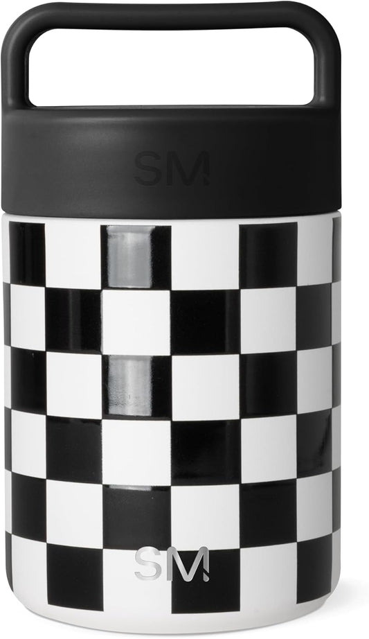 Simple Modern Food Jar for Hot Food | Stainless Steel Vacuum Insulated Leak Proof Lunch Storage for Smoothie Bowl, Soup, Oatmeal | Provision Collection | 12oz | Black and White Checkmate