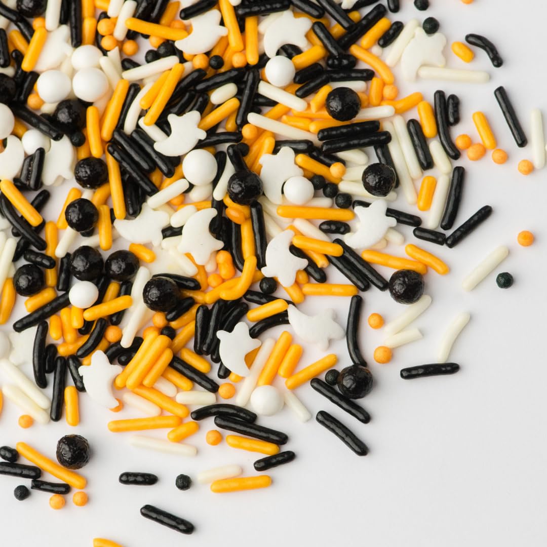 Sweets Indeed Natural Dye Free Halloween Sprinkles, Edible Sprinkle Mix, Perfect for Cake Decorations, Baking, Ice Cream, Cookies, Cupcake Topper (Natural Halloween Mix)