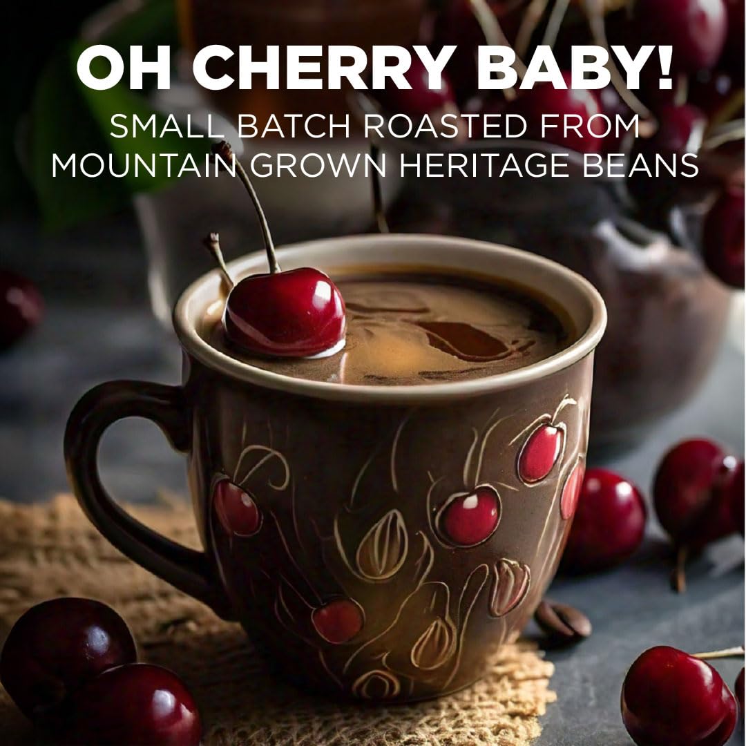 Maud's Cherry Flavored Coffee Pods, 36 ct, Medium Roast Flavored Coffee in Recyclable Single Serve Pods – 100% Arabica Beans, Compatible with Keurig K Cups Maker