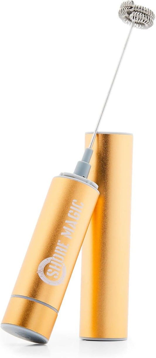 Premium Frother, High-Powered Handheld Whisker, Stainless Steel Mini-Blender for Homemade Lattes & Cappuccinos, Battery Operated Premium Frother, One Piece