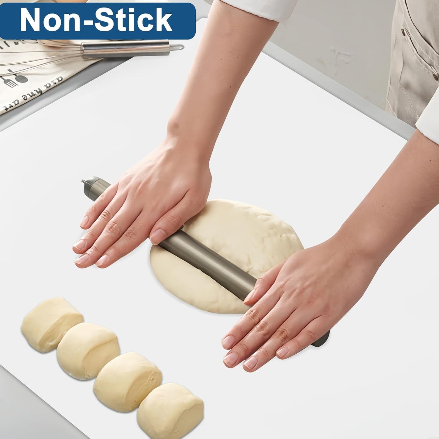 23.6"x15.7"(60cmx40cm) Silicone Mats for Kitchen Counter, Non-Slip Heat Resistant Countertop Protector, Waterproof Silicone Craft Mat for Kitchen Island, Black