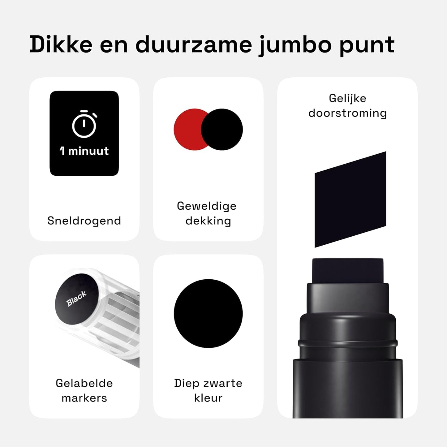 ARTISTRO 5 Black Acrylic Paint Pens, Acrylic Paint Markers Jumbo Tip, Fabric Markers for Textile, Canvas, Rock, Glass, Wood, Paper, DYI, Pens for Kids and Adults