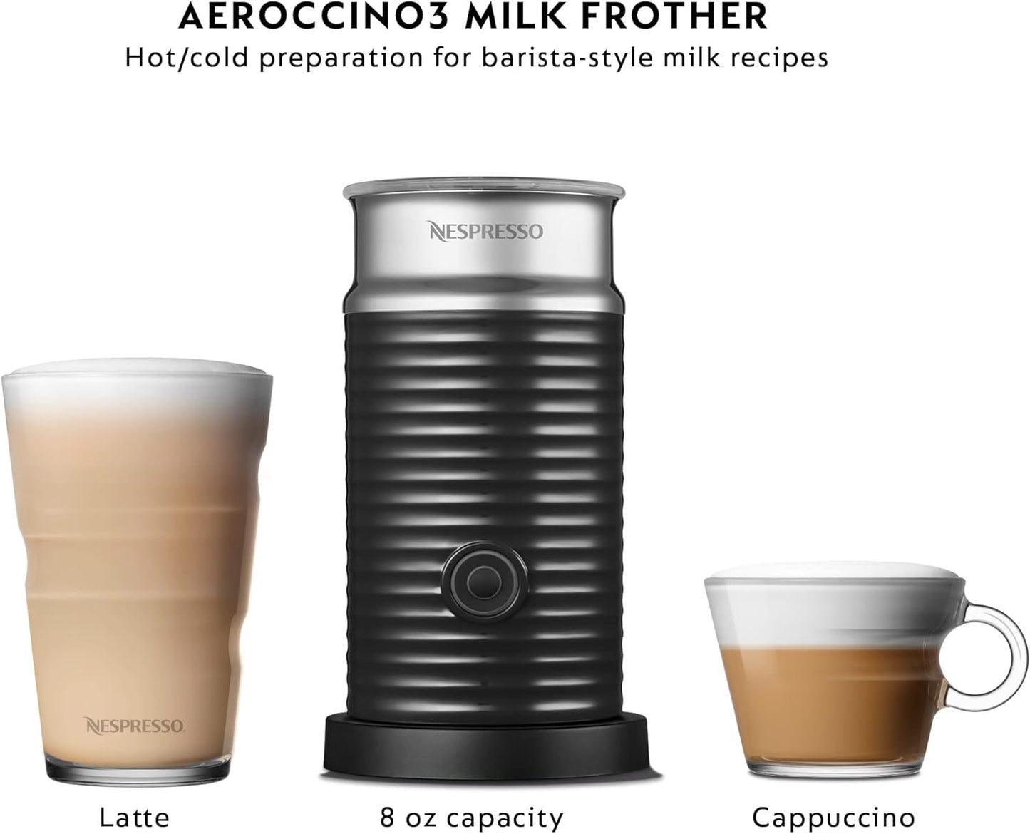 Nespresso Vertuo Pop+ Coffee and Espresso Maker by Breville with Milk Frother, Coconut White