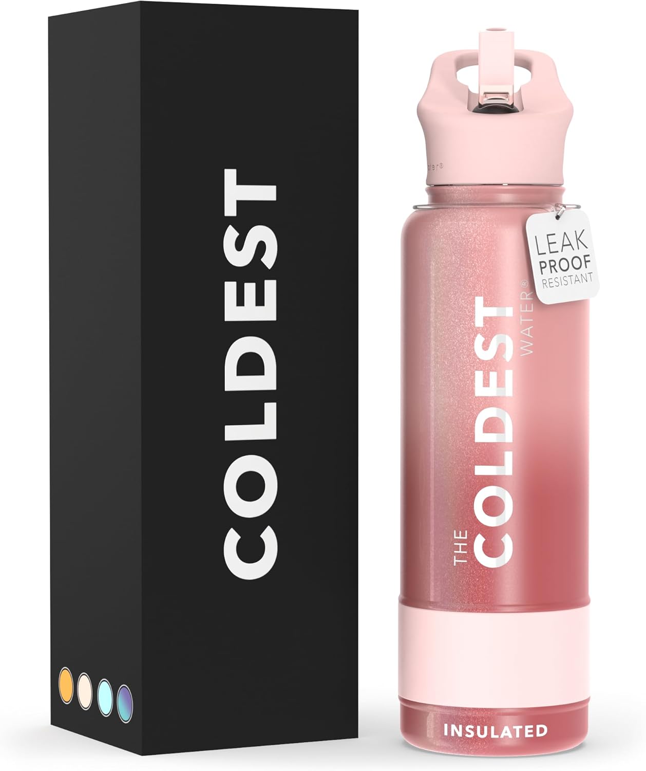Coldest Insulated Water Bottle with Straw Lid - Stainless Steel Metal Insulated Bottle for Men & Women (Bellatrix Pink, 40 oz)