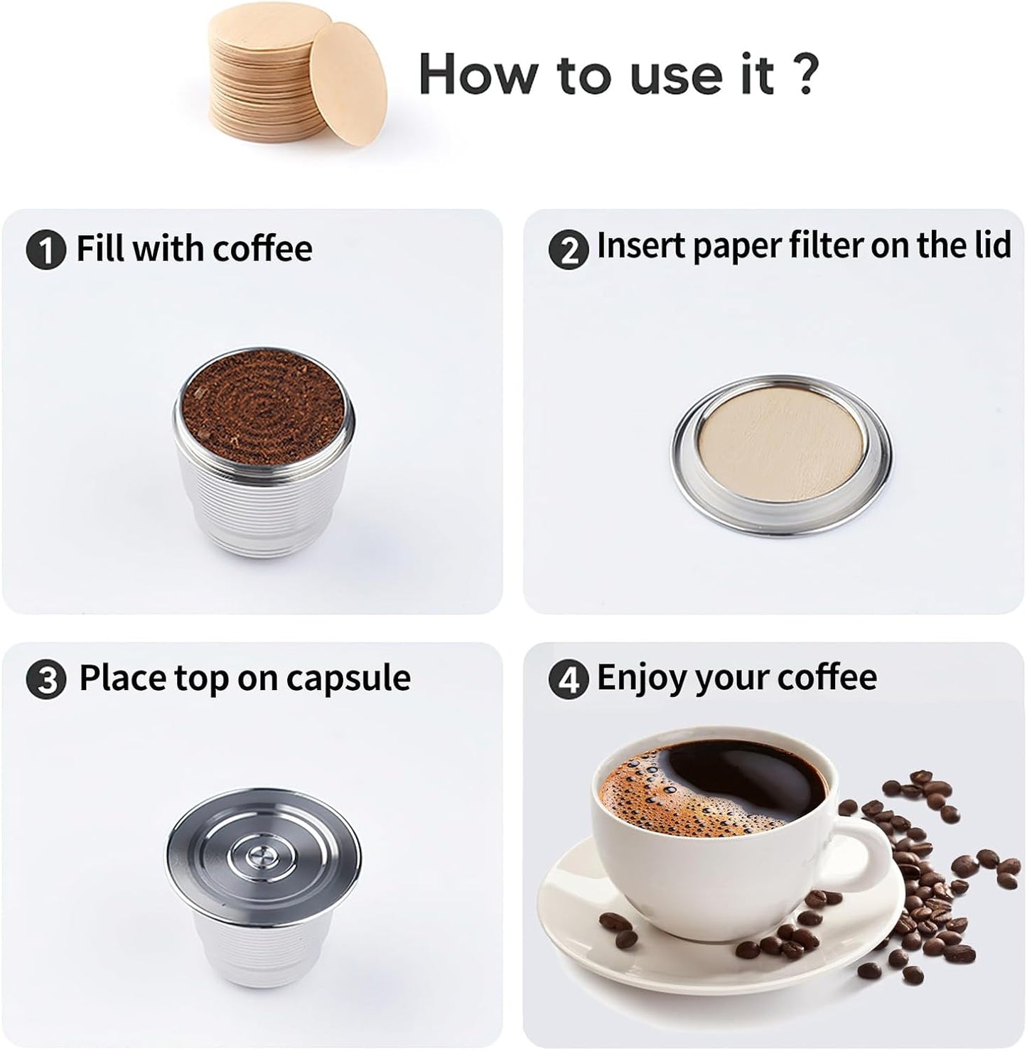 800 Count Espresso Coffee Filters, 51 mm Unbleached Round Coffee Paper Filter for Espresso Machine, Disposable Coffee Filter Compatible with Espresso Coffee Maker