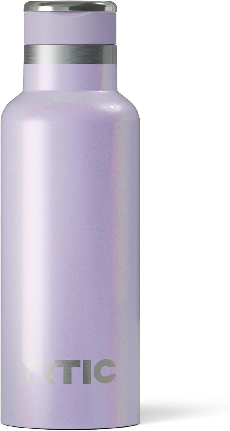 RTIC 16oz Journey Bottle Metal Stainless Steel Vacuum Insulated, BPA Free, Reusable, for Water, Hot and Cold Drinks, Travel, Sports, Camping, Lavender Glitter
