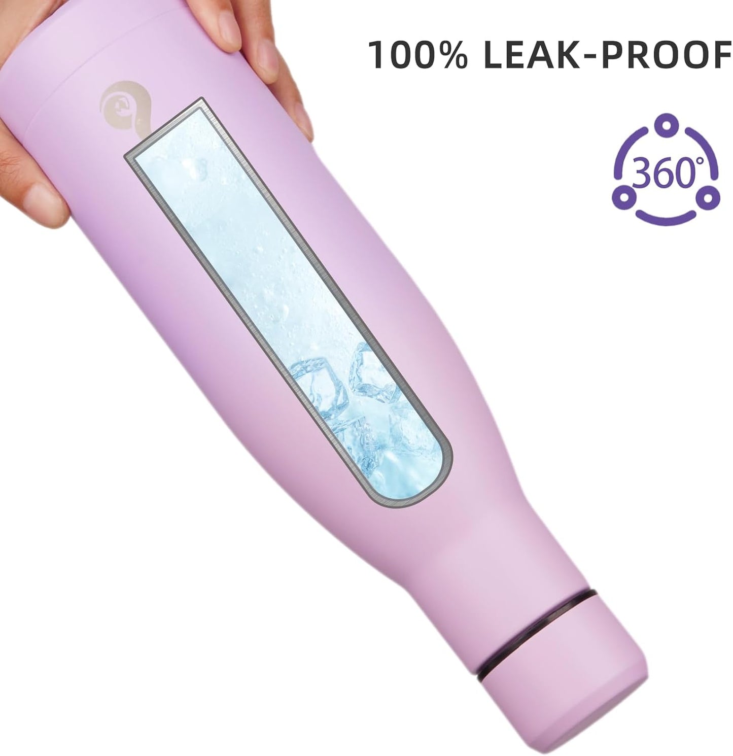 BJPKPK Insulated Water Bottle 17oz Stainless Steel Water Bottles Dishwasher Safe Reusable Metal Thermos Cold and Hot,Dreamy Purple