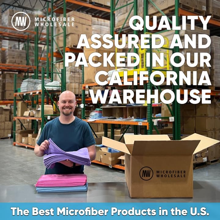 MW Pro Microfiber Cleaning Cloth | Red (12 Pack) | Size 16" x 16" | All Purpose Microfiber Towels - Clean, Dust, Polish, Scrub, Absorbent