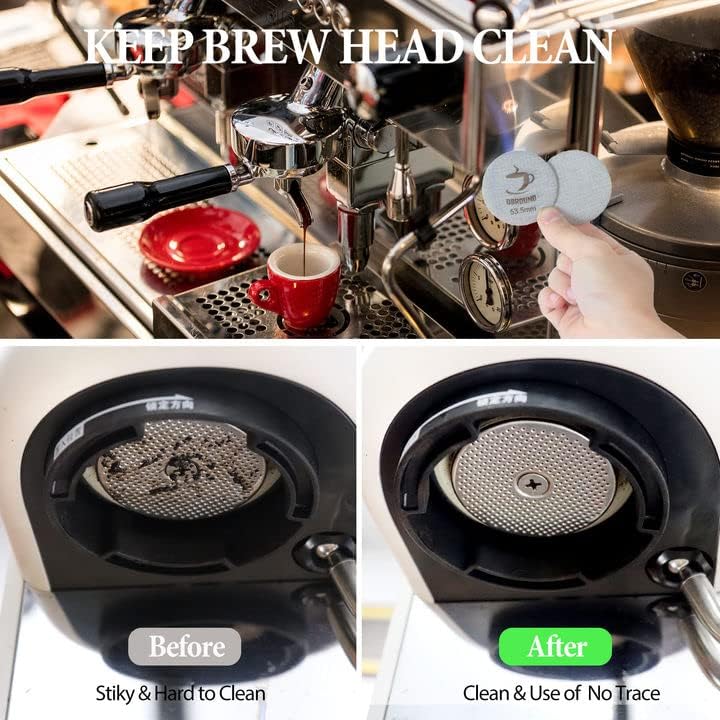 Puck Screen 51mm - 2 Packs Reusable Espresso Puck Screen with Wooden Stand, 316 Stainless Steel Puck Screen for Espresso Portafilter, Professional Tool for Espresso Portafilter Filter Basket