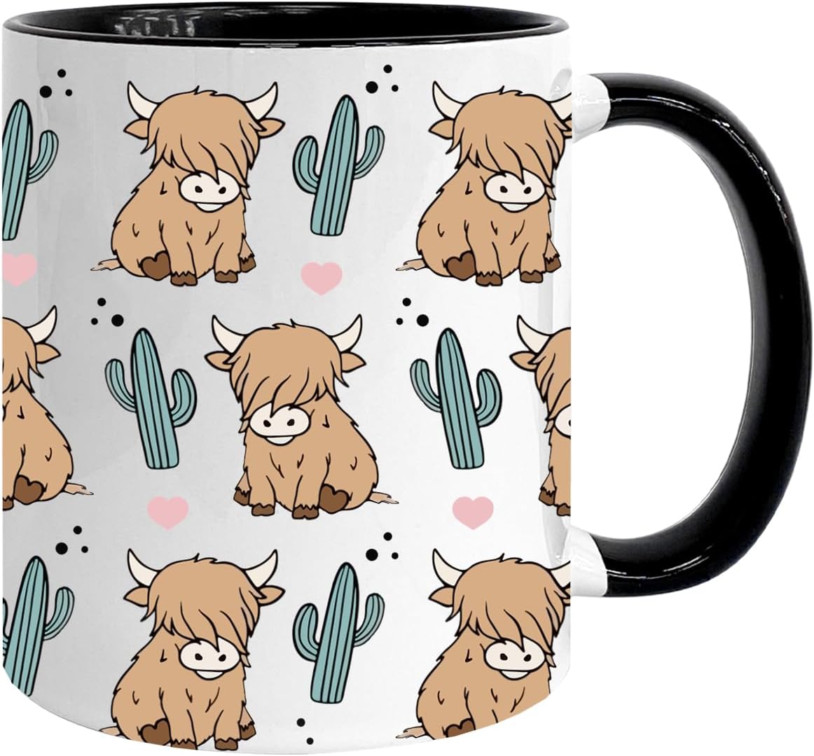 Highland Cow Coffee Mug 11oz, Highland Cow Gifts for Women, Cowgirl Stuff