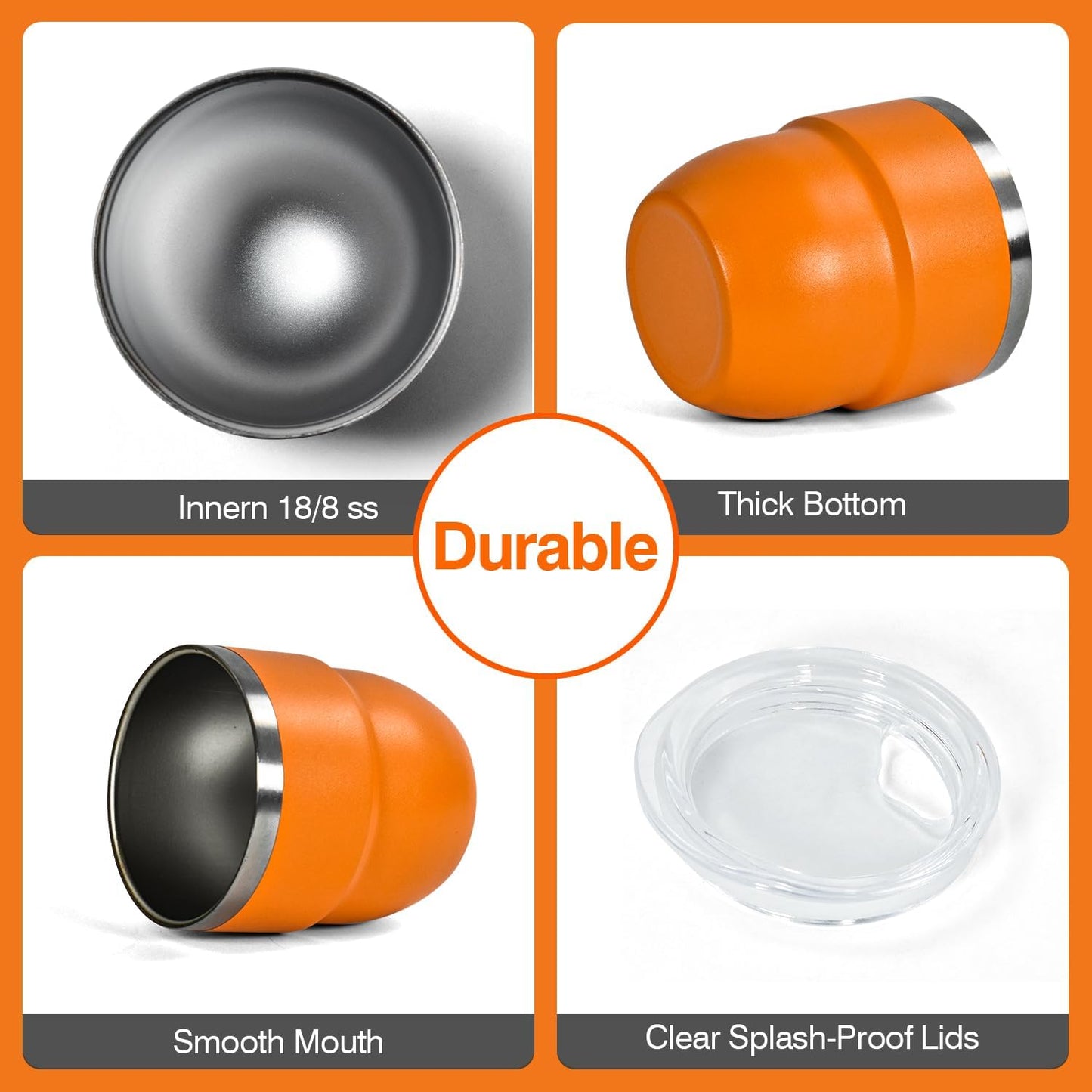 4oz Stackable Cup, Vacuum Insulated Espresso Cup Set of 2, Espresso Shot Glass for Coffee, Double Wall Stainless Steel Mini Tumbler Shot Glasses with Straw and Lid (A-blue2P, 4oz)