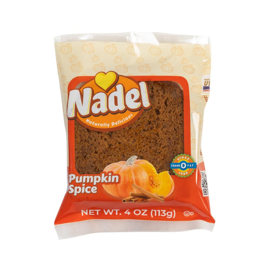 Nadel - NATURALLY DELICIOUS Pumpkin Spice Bread Slices, 4 Pack, Sweet Breads & Cakes Back to School lunch snack, breakfast bar.