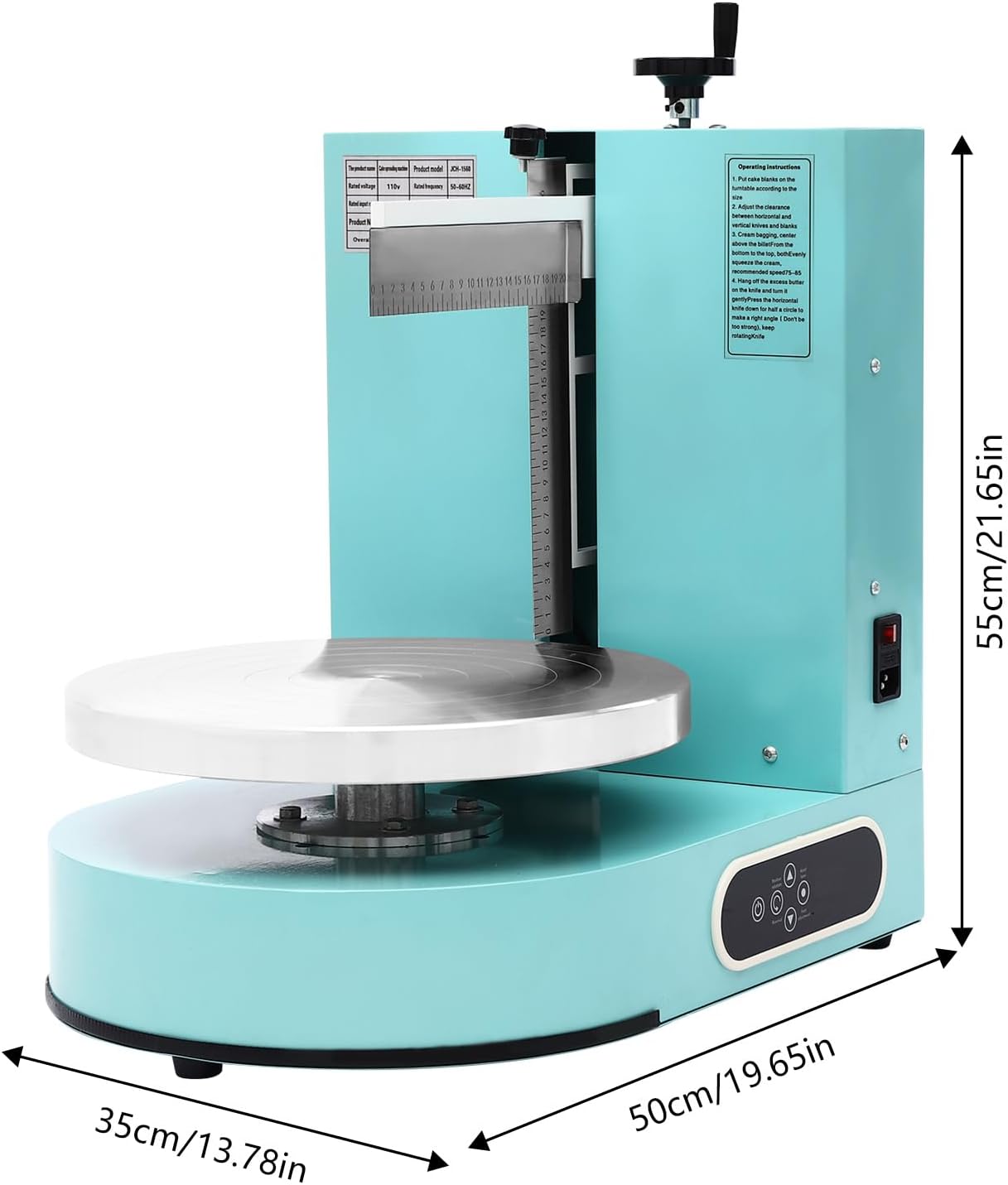 Cake Decorating Coating Machine Cream Spreading Automatic Frosting Turntable with Graduated Scraper for 4-12inch Cakes, 30-200RPM Rotating Speed