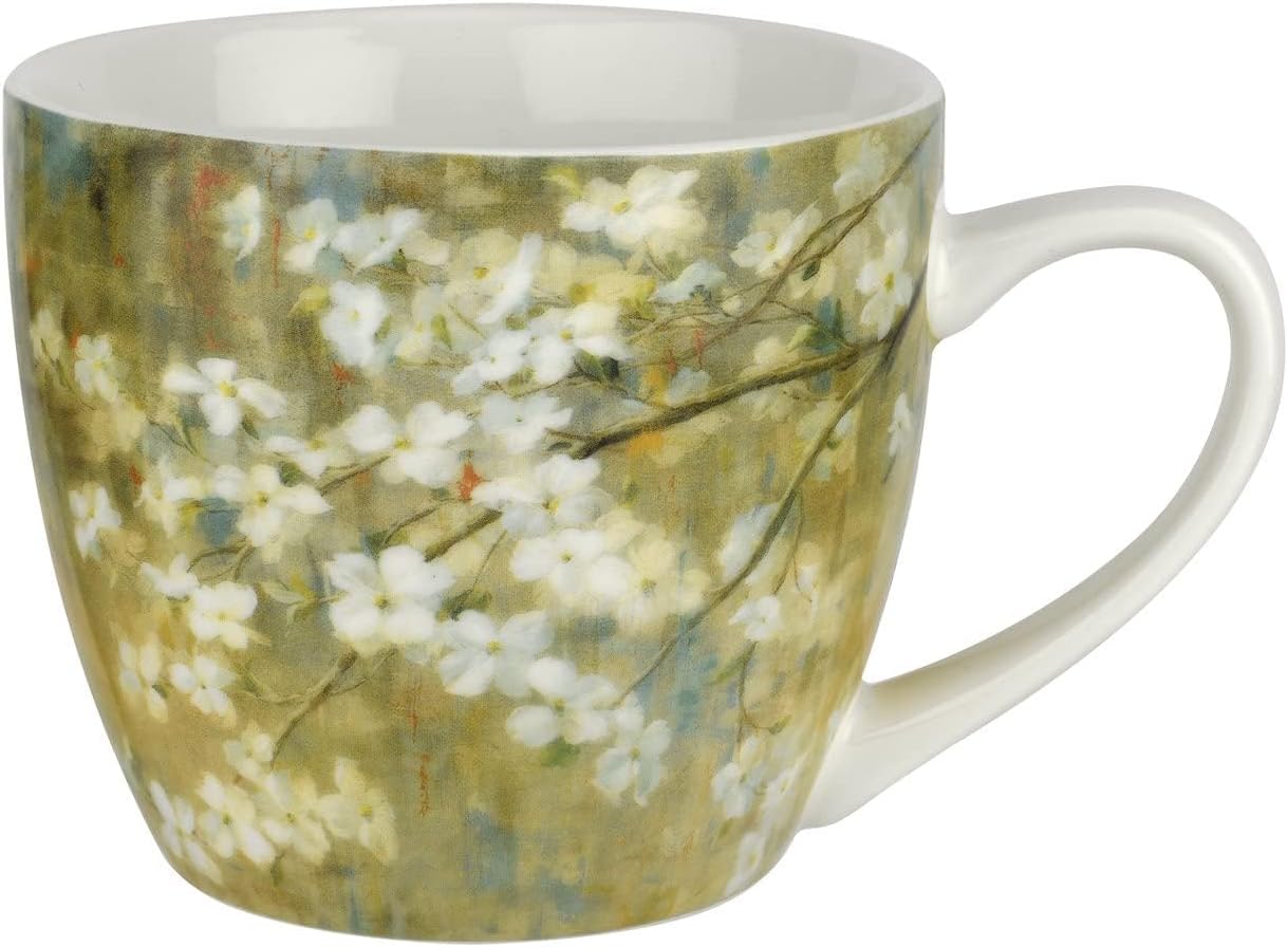 Pimpernel Dogwood in Spring Mug – Melamine Drinkware Featuring Floral Design, Dishwasher Safe, Durable & Lightweight for Everyday Sipping Indoors or Outdoors - Heat & Stain Resistant