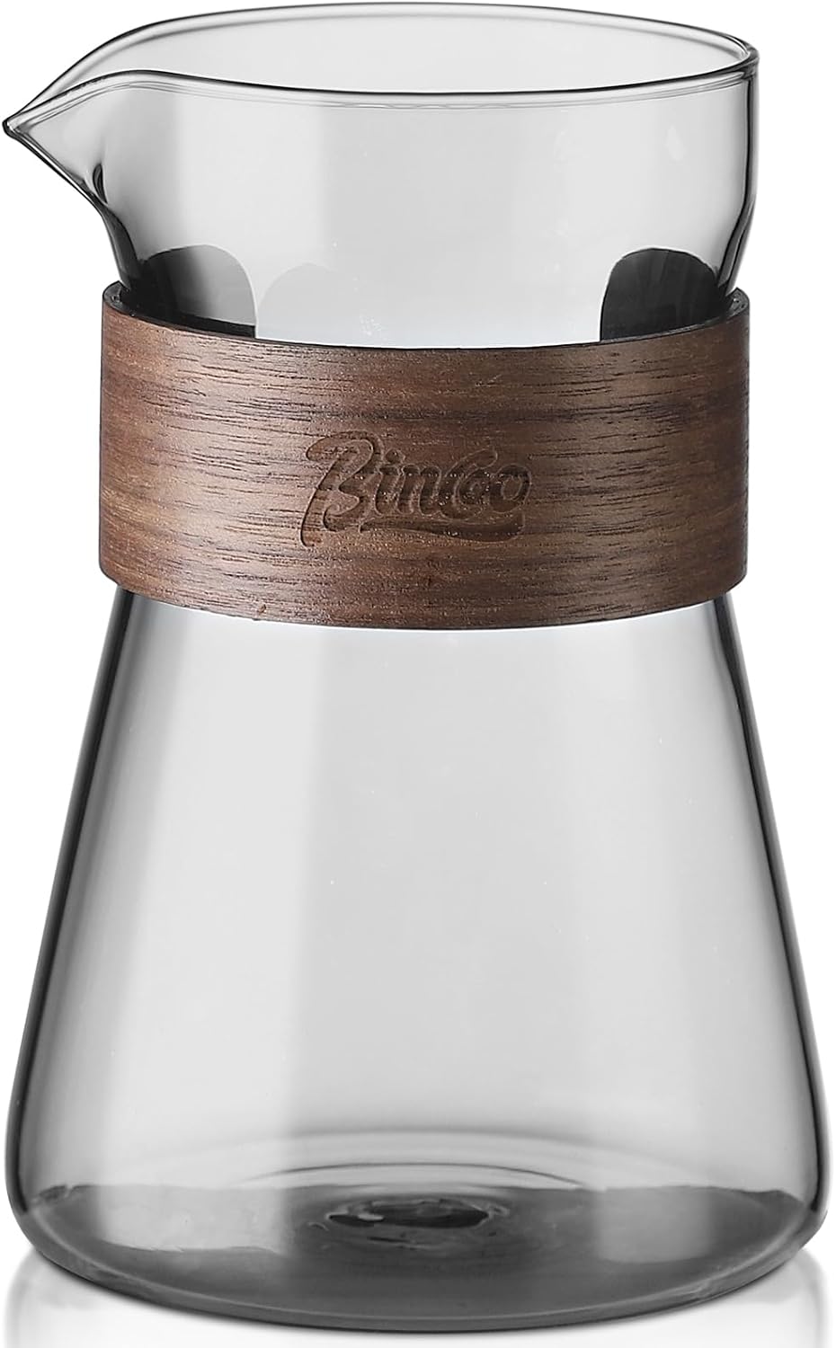 16 oz Glass Coffee Carafe with Wood Heat-Resistant Layer, Pour Over Coffee Carafe and Tea Steeper Coffee Decanter Coffee Server, 1 Pcs Included,(Smoky Gray)