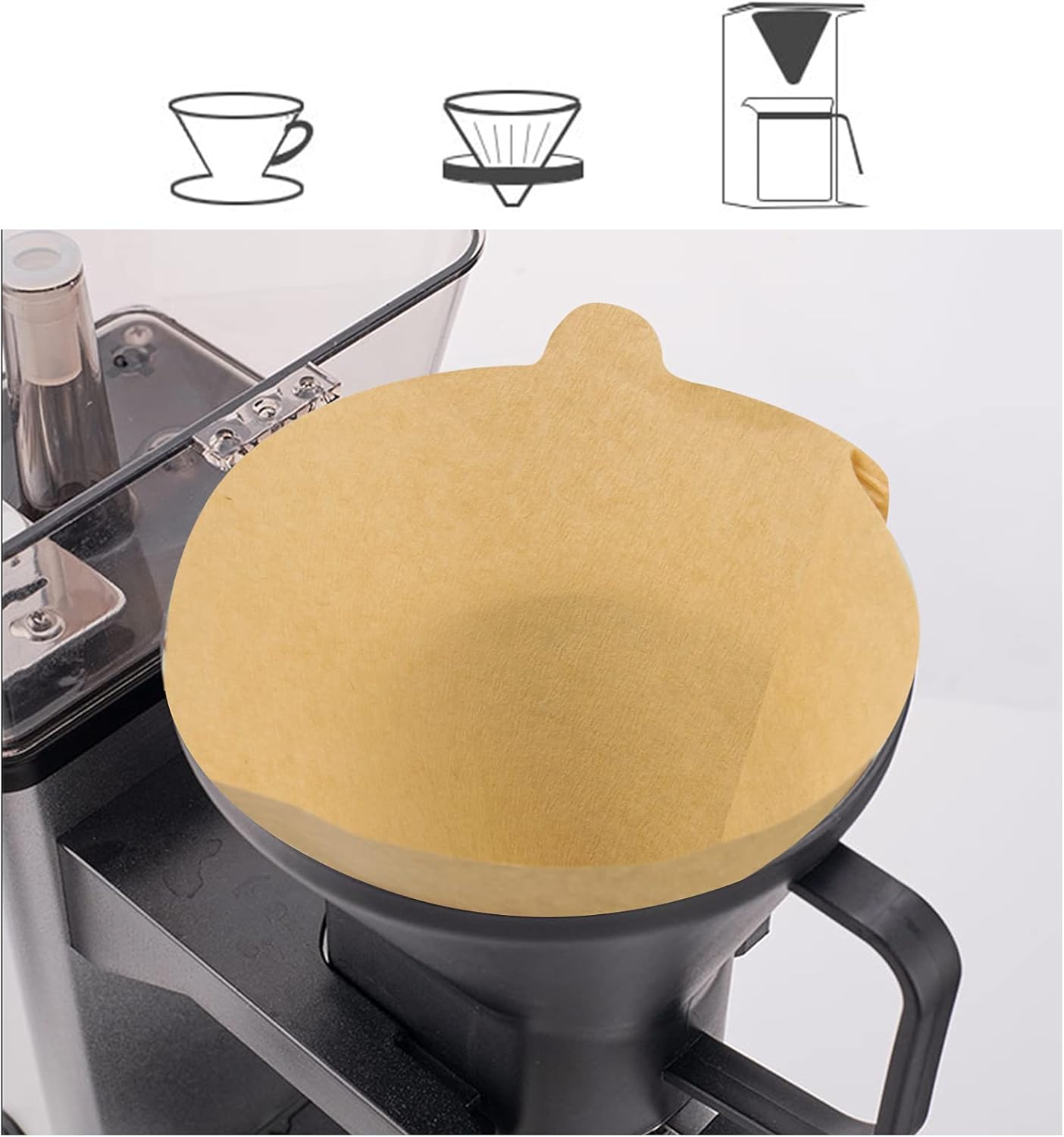 Coffee Filter, Cone Coffee Filters 2, Pour Over Coffee Filter for v60 Coffee Dripper and Drip Coffee Maker, 1-4 Cup, 100 Count, Disposable Natural Unbleached Size 02 Coffee Filters