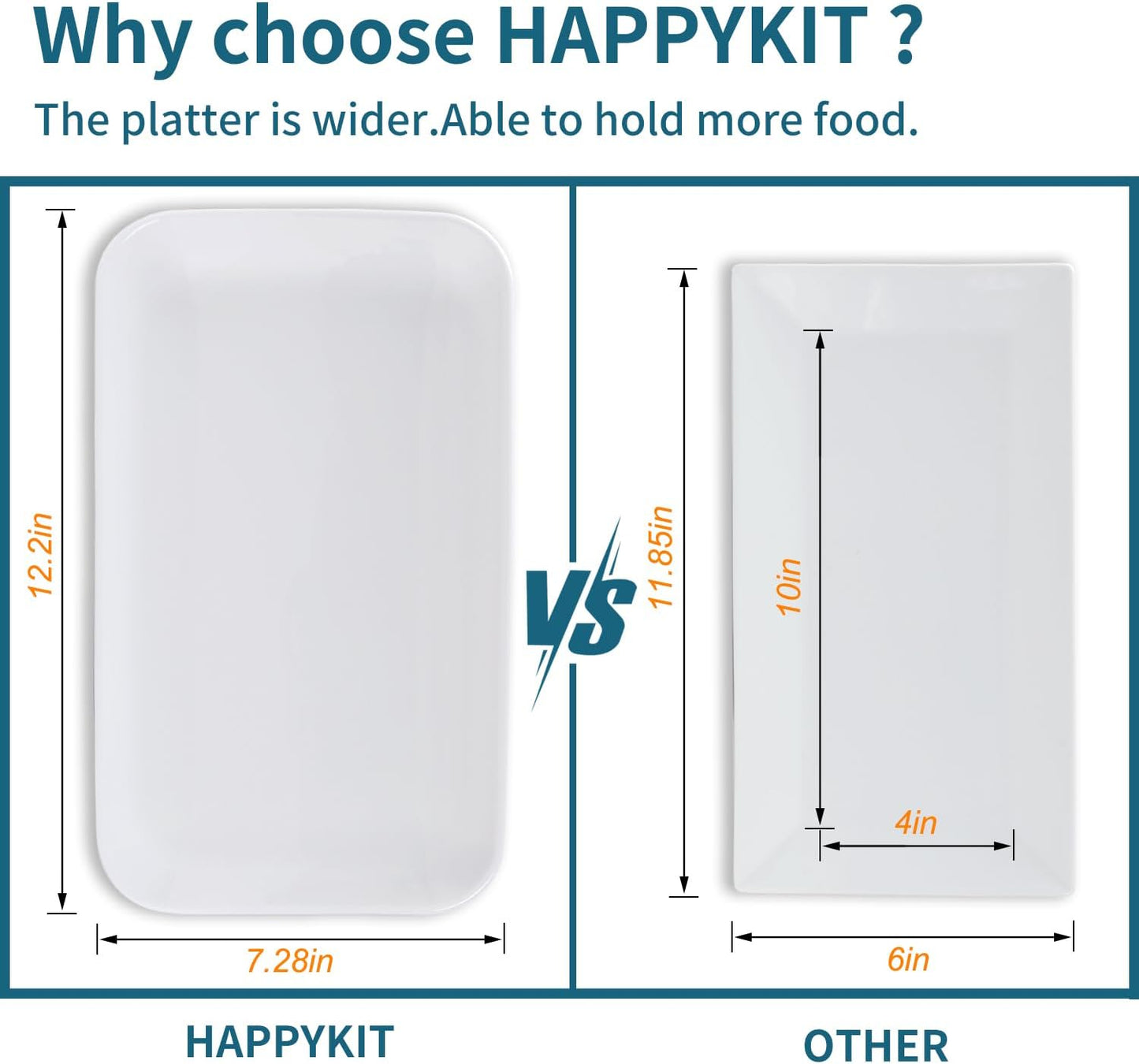 HAPPY KIT 3 Tier Serving Tray Set and Tiered Tray Stand,12 Inch Widened Porcelain Platters with Freely Combinable Rack,Decor Cupcake Stand for Christmas Party Display,Dessert Trays Collapsible