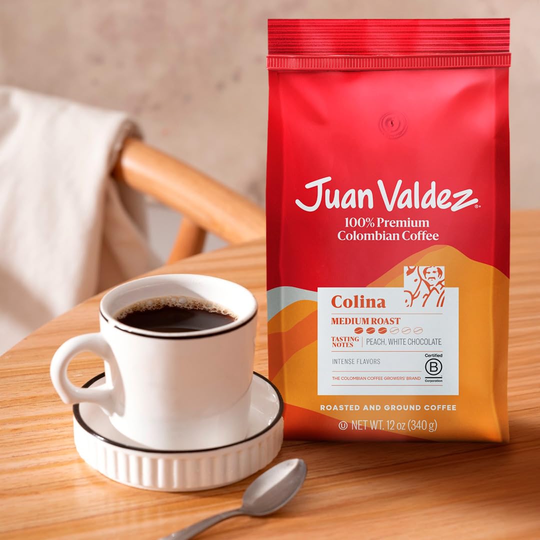 Juan Valdez Colina Ground Coffee, Balanced Roast 12 OZ - Premium Colombian Coffee - Unique “Caracolito” beans produce a coffee of balanced flavor (Pack of 2)