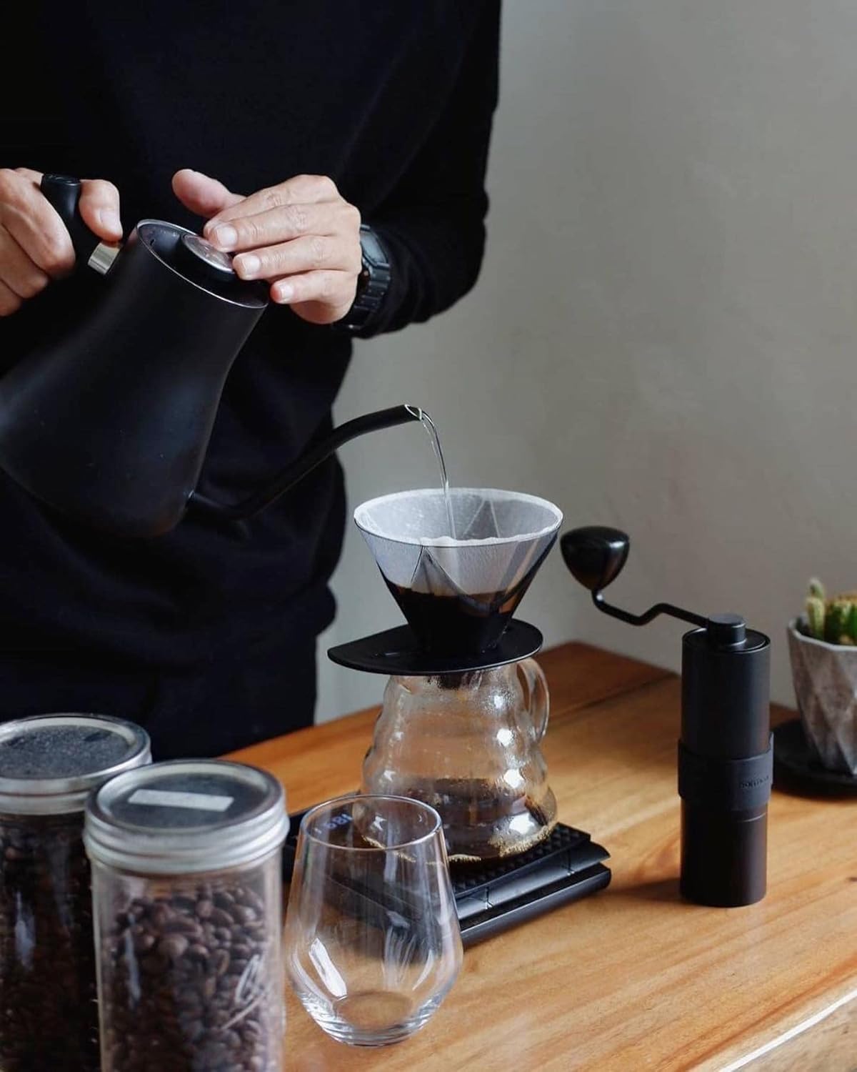 Normcore Manual Coffee Grinder V2-38mm Titanium Contemporary Conical Burr - Hand Grinder - Adjustable Settings - For Espresso, Aeropress, Pour over, French Press