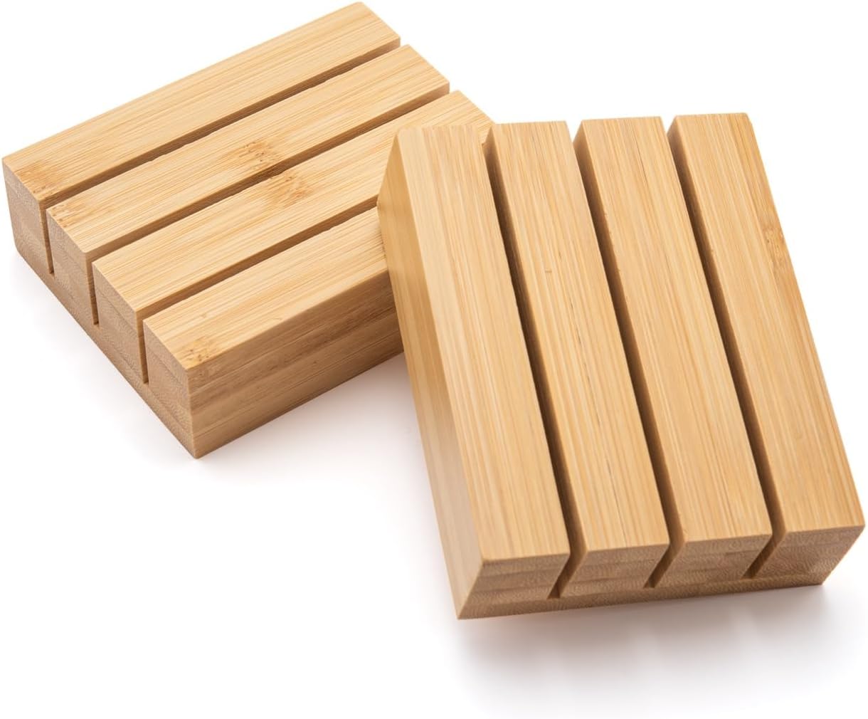 Purawood Kitchen Drawer Organizer with Knife Blocks - Utensil Drawer Organizer for Kitchen, Cutlery Tray & Silverware Organizer, 3-5 Slots - Bamboo Organizer for Utensils & Flatware (Natural)