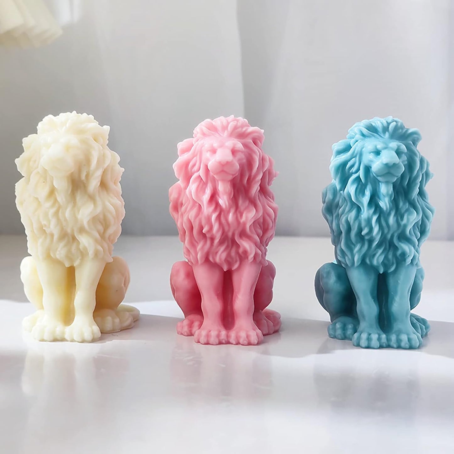 3D Lion Candle Animal Resin Mold - Resin Casting Silicone Molds for Home Decor & Candle Making Wave Spiral Mold