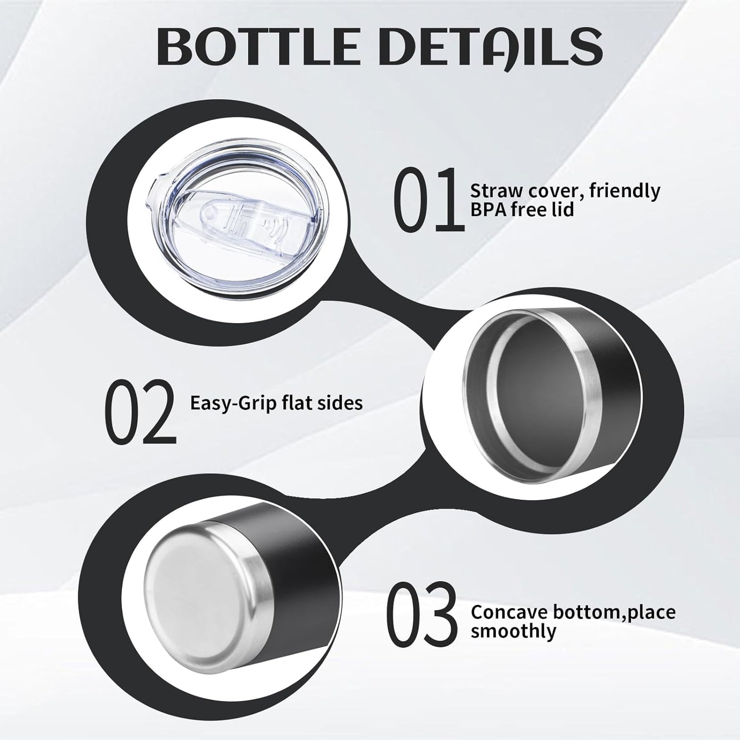 20oz Tumbler Bulk with Lid and Straw, Stainless Steel Double Wall Vacuum Insulated Travel Mug, Powder Coated Coffee Cups for Hot and Cold Drinks,Funny Gifts for Women Men(Black,4)