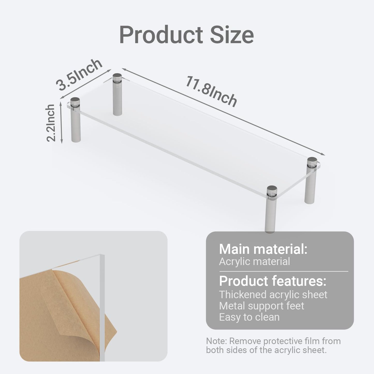 Acrylic Riser, Display Stand Clear Shelf for Cupcake Food Desserts Holder Cosmetic Products Tabletop Use and More (Small)