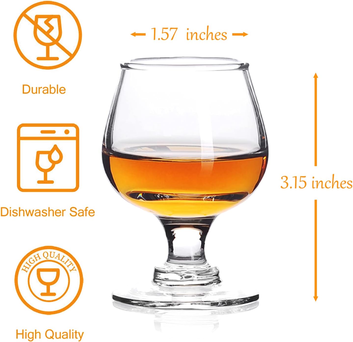 1.75oz Mini Shot Glass Set of 6 - Clear, Super Cute, Perfect for Tasting Brandy - Glass Snifters