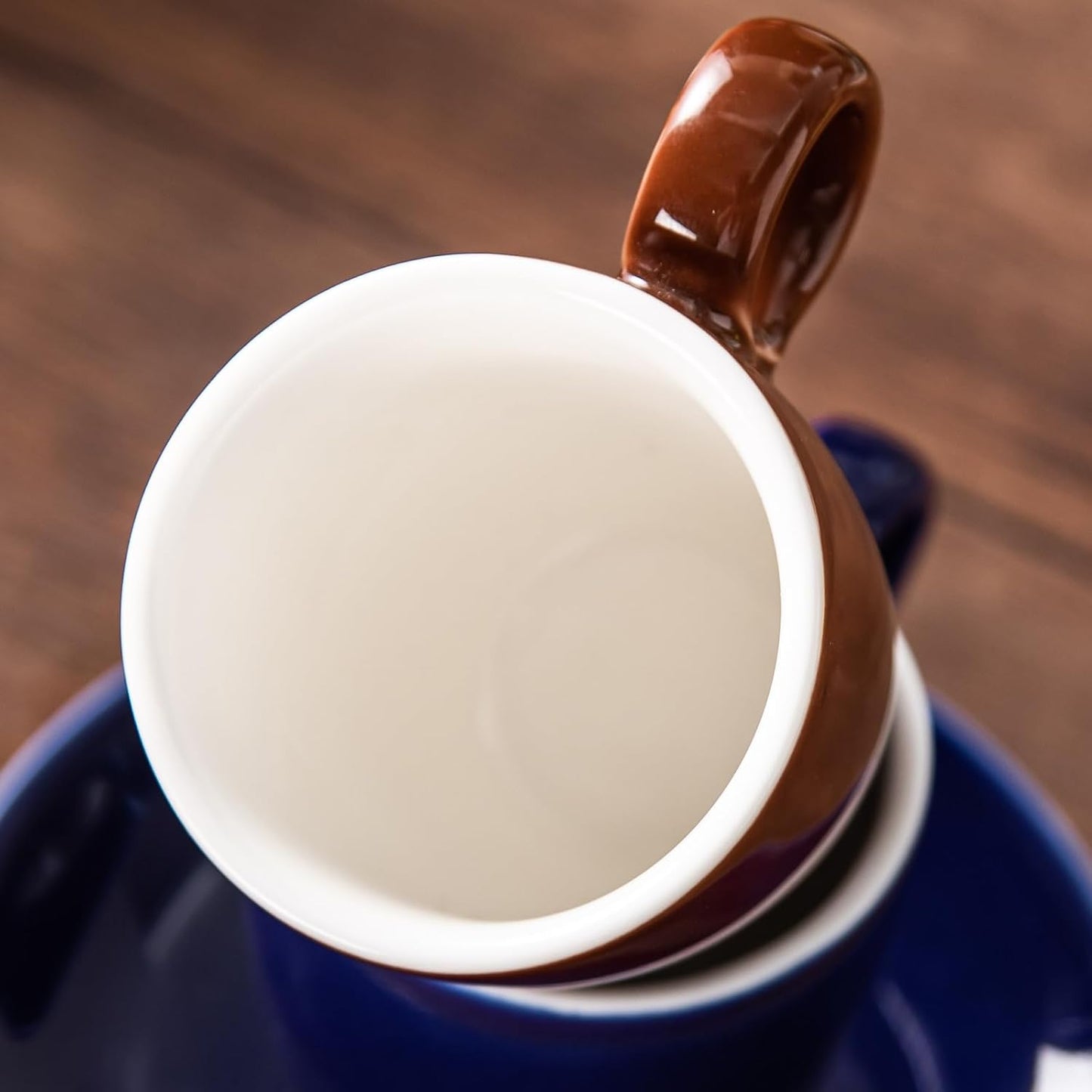 2.5oz Espresso Cups with Saucers Set, Colorful Coffee Cups Set, Ceramics Tea Cup with Handle, Coffee Mugs Set of 6, Assorted Colors