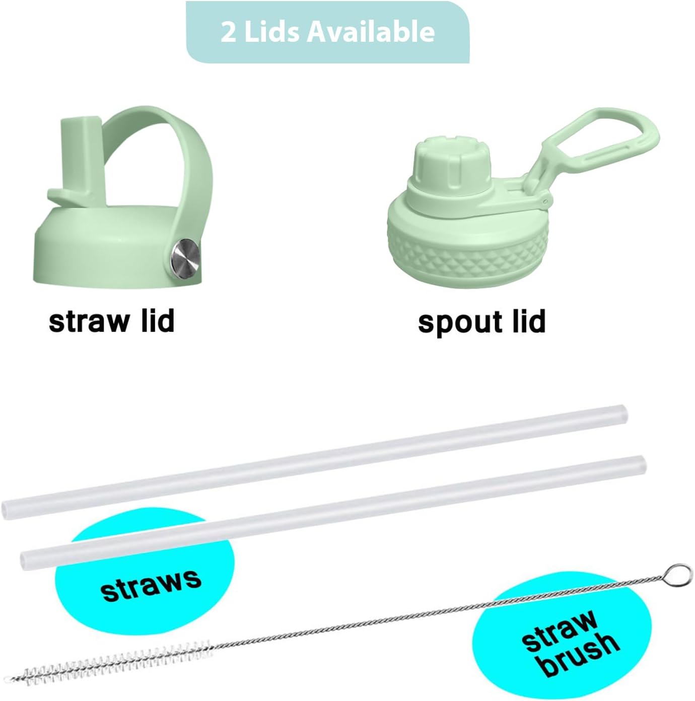 SENDESTAR 32oz Water Bottle Wide Mouth Stainless Steel Vacuum Insulated Double Wall with 2 Straw Lids Fit in Any Car Cup Holder TXIN-32-GG-1